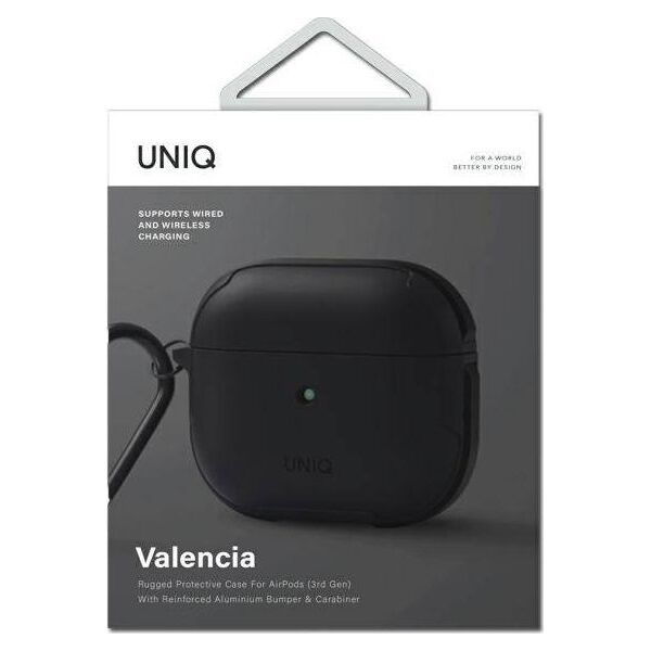 Uniq Etui ochronne Valencia Antimicrobial do Apple AirPods 3 czarne