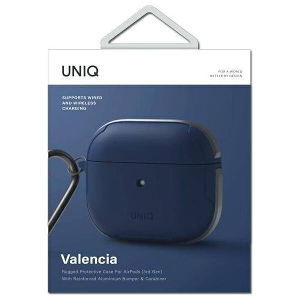 Uniq Etui ochronne Valencia Antimicrobial do Apple AirPods 3 niebieskie