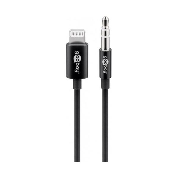 Kabel USB Goobay Lightning - mini Jack 3.5 mm 1 m Czarny (66805)