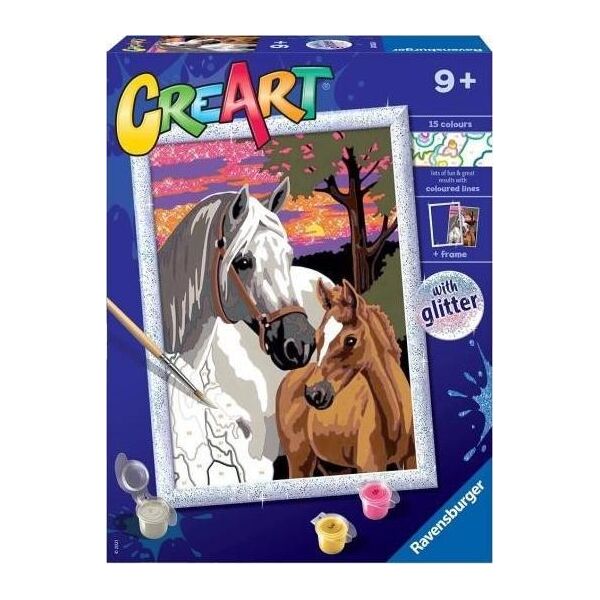 Ravensburger Malowanka CreArt dla dzieci Konie i zachód słońca