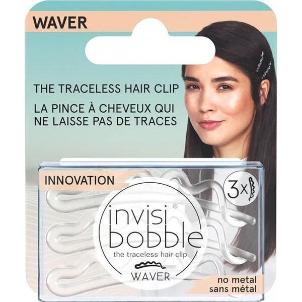 Invisibobble INVISIBOBBLE_Waver The Traceless Hair Clip spinki do włosów Crystal Clear Black 3 szt.
