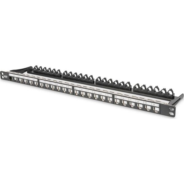 Digitus Patch panel pusty DIGITUS 19" 24 port 0.5U do modułów keystone (RAL 9005)