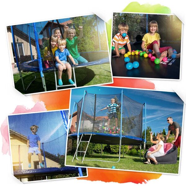 Trampolina ogrodowa Neo-Sport NS-12C201 z siatką wewnętrzną 12.5 FT 374 cm