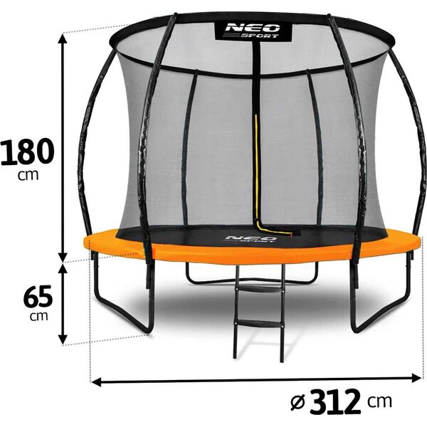Trampolina ogrodowa Neo-Sport NS-10C201 z siatką wewnętrzną 10 FT 312 cm