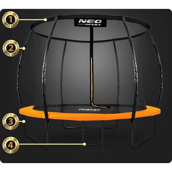 Trampolina ogrodowa Neo-Sport NS-10C201 z siatką wewnętrzną 10 FT 312 cm