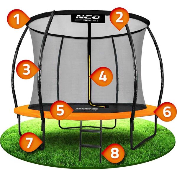 Trampolina ogrodowa Neo-Sport NS-10C201 z siatką wewnętrzną 10 FT 312 cm