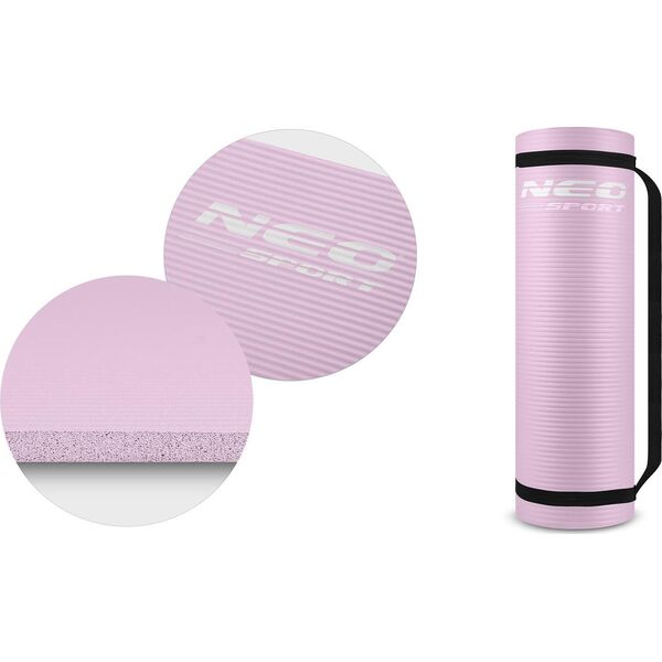Neo-Sport Mata treningowa NS-922 183 cm x 60 cm x 1 cm różowa