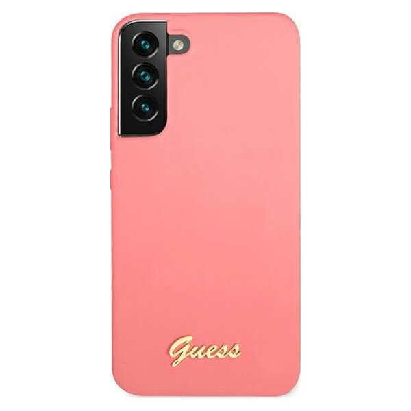 Guess Etui Guess GUHCS22MLSLMGFU Samsung Galaxy S22+ Plus fuksja/fuchsia hardcase Silicone Script Metal Logo