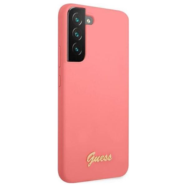 Guess Etui Guess GUHCS22MLSLMGFU Samsung Galaxy S22+ Plus fuksja/fuchsia hardcase Silicone Script Metal Logo