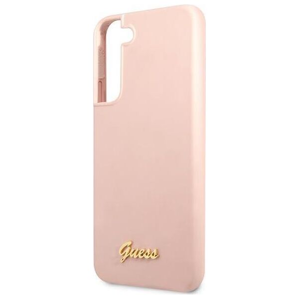 Guess Etui Guess GUHCS22MLSLMGPP Samsung Galaxy S22+ Plus różowy/pink hardcase Silicone Script Metal Logo