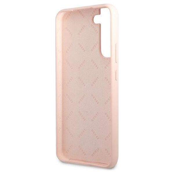 Guess Etui Guess GUHCS22MLSLMGPP Samsung Galaxy S22+ Plus różowy/pink hardcase Silicone Script Metal Logo