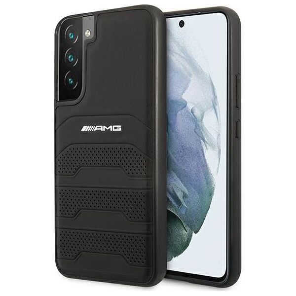 Mercedes Etui Mercedes AMG AMHCS22MGSEBK Samsung Galaxy S22+ Plus czarny/black hardcase Leather Debossed Lines