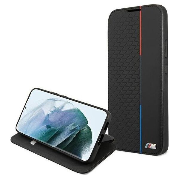 BMW Etui BMW BMBKS22MTRTBK S22+ S906 czarny/black bookcase M Collection Triangles