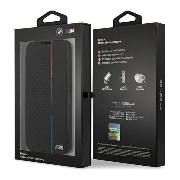 BMW Etui BMW BMBKS22MTRTBK S22+ S906 czarny/black bookcase M Collection Triangles