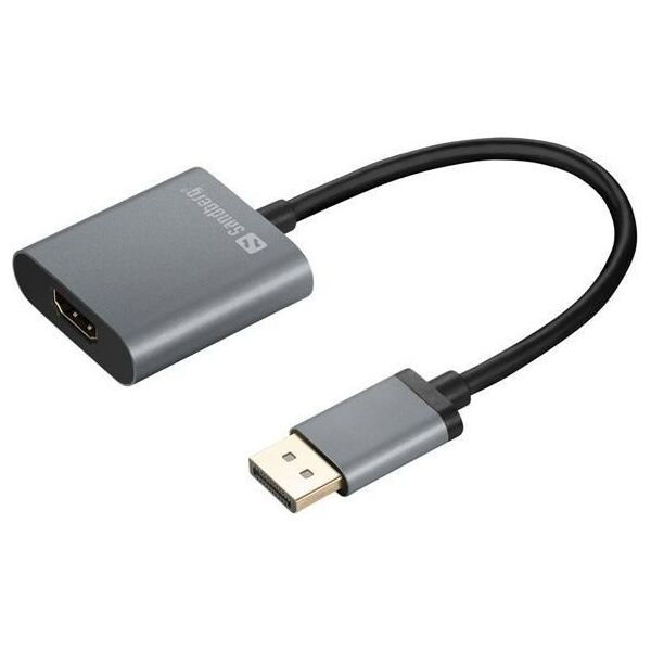 Adapter AV Sandberg DisplayPort - HDMI szary (509-19)