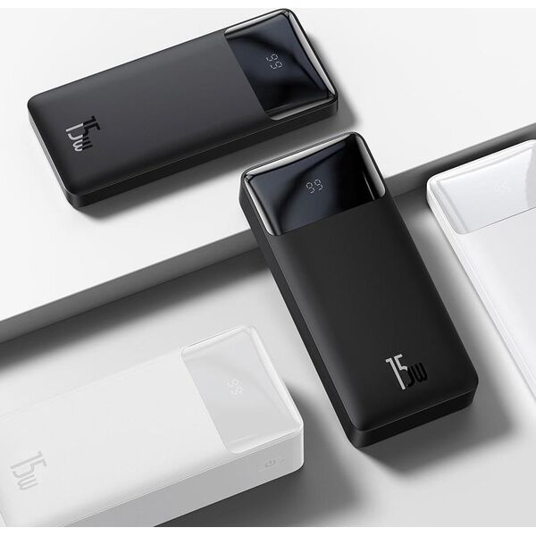 Powerbank Baseus Bipow Digital Display 15W 10000mAh Biały
