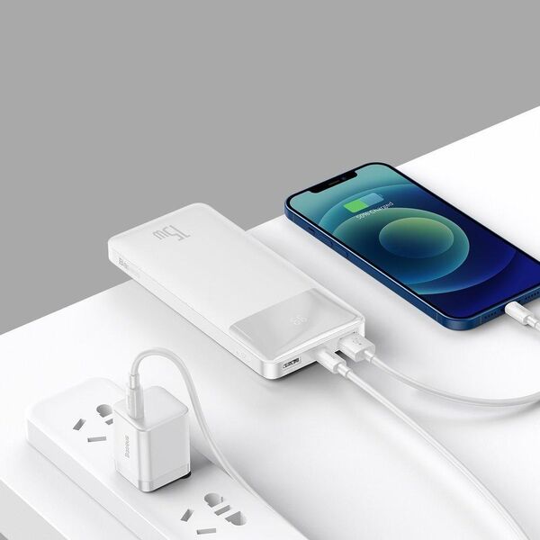Powerbank Baseus Bipow Digital Display 15W 10000mAh Biały