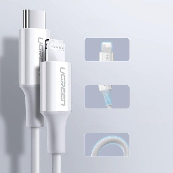 Kabel USB Ugreen USB-C - Lightning 2 m Biały (6957303867493)