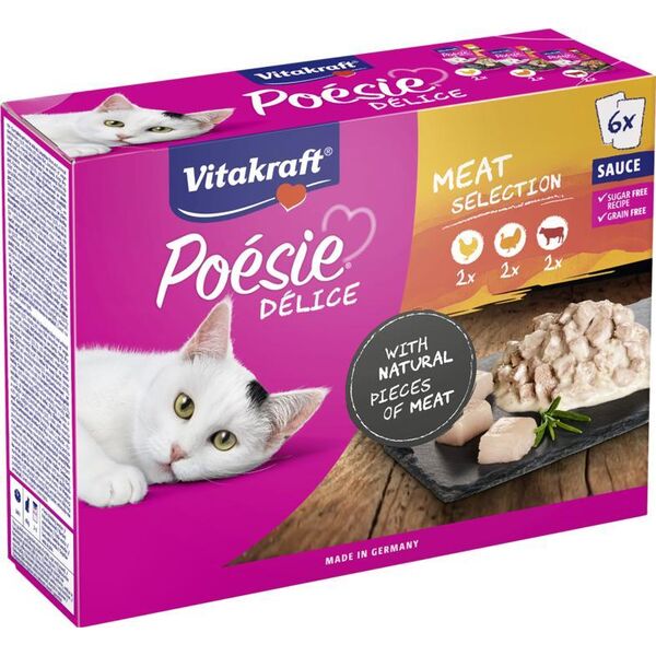 Vitakraft Vitakraft Poesie Deli z mięsem w sosie 6x85g