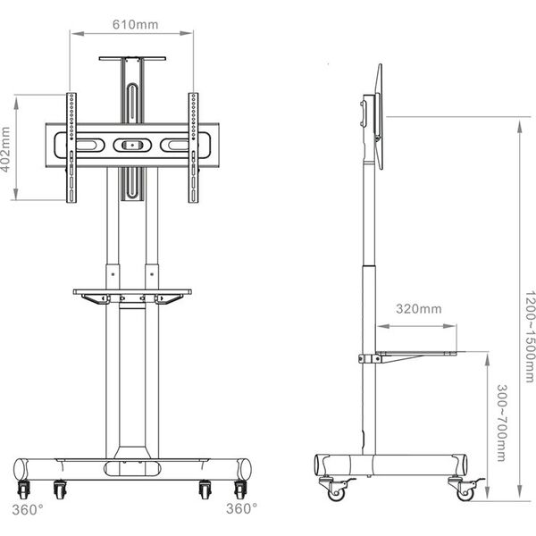 Hagor Stojak podłogowy HP Twin Stand 32'' - 55''