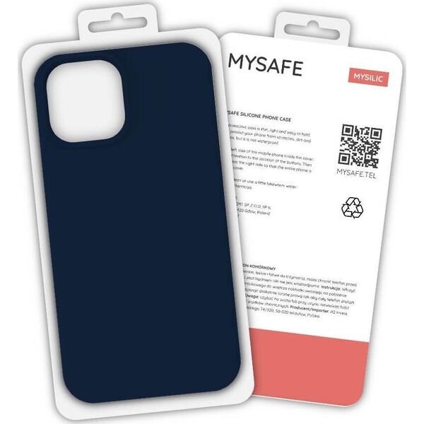 Mysafe MYSAFE ETUI SILIKONOWE IPHONE 12 PRO MAX GRANATOWY PUDEŁKO