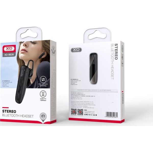 Słuchawka XO XO Słuchawka Bluetooth BE28 czarna
