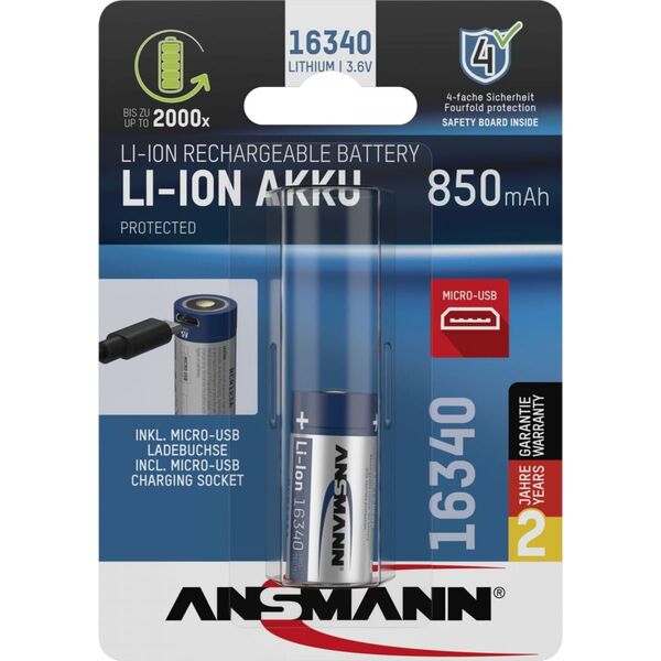 Ansmann Akumulator 16340 850mAh 1 szt.