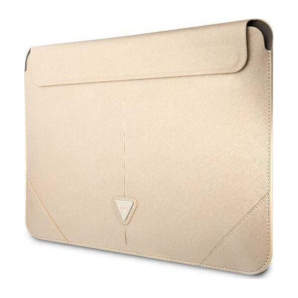 Etui na tablet Guess Guess Sleeve GUCS14PSATLE 13/14" beżowy /beige Saffiano Triangle Logo