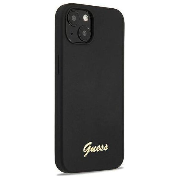 Guess Guess GUHMP13MLSLMGBK iPhone 13 6,1" black/czarny hardcase Silicone Script Gold Logo