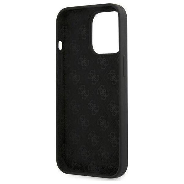 Guess Guess GUHMP13LLSLMGBK iPhone 13 Pro / 13 6,1" black/czarny hardcase Silicone Script Gold Logo