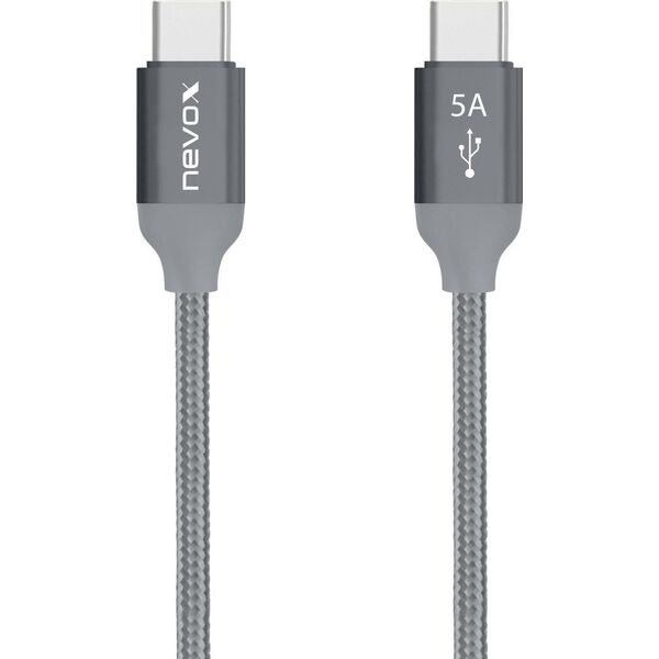 Kabel USB Nevox USB-C - USB-C 1 m Szary (NX-1653)