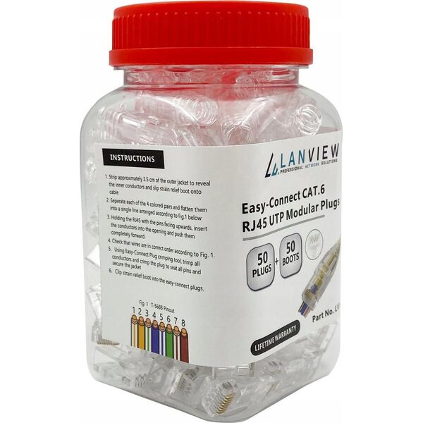 Lanview RJ45 UTP plug Cat6 for