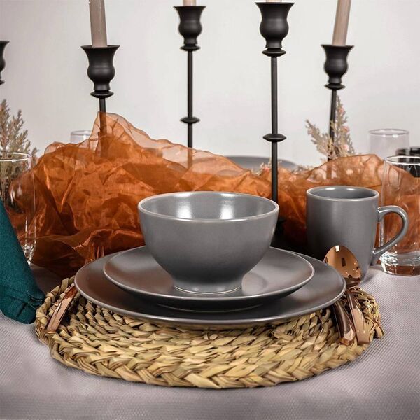 Orion Kubek z uchem do picia kawy herbaty napojów ceramiczny szary alfa 350 ml