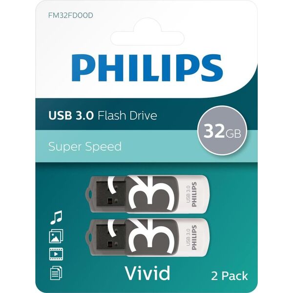 Pendrive Philips Vivid (2 szt.), 32 GB  (433992)
