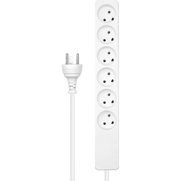 ProXtend Danish Power Strip 6-way 6 gniazd 1 m biała (K6-KIT01W)