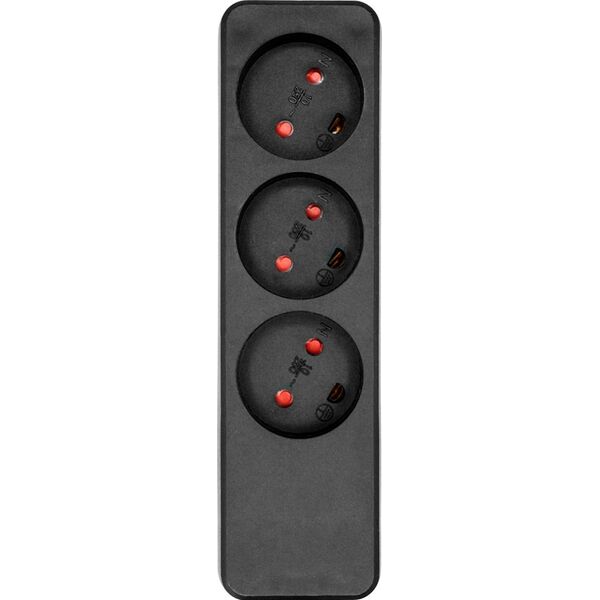 ProXtend Danish Power Strip 3-way 3 gniazda czarna (K3-0B)