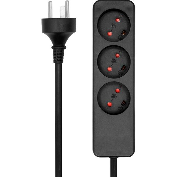 ProXtend Danish Power Strip 3-way 3 gniazda 15 m czarna (K3-KIT15B)