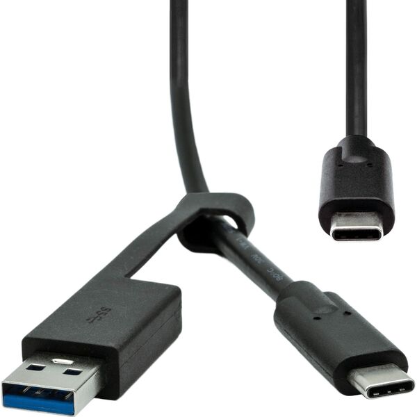 Kabel USB ProXtend USB-A + USB-C - USB-C 1 m Czarny (USBCWA-001)
