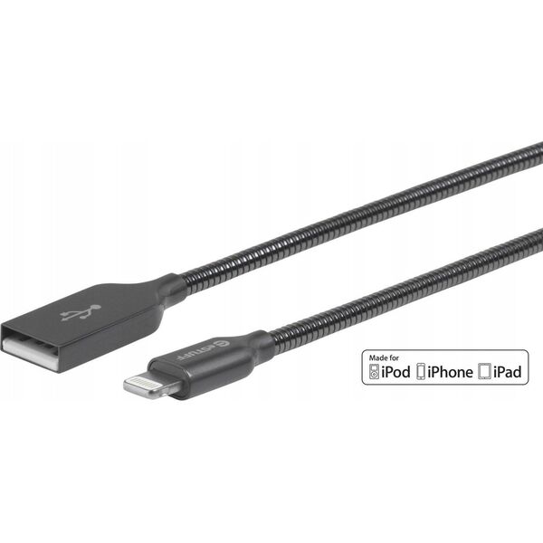 Kabel USB eStuff Lightning - USB-A 0.5 m Szary (ES601065)
