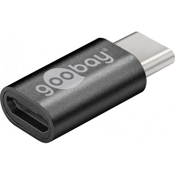 Adapter USB Goobay USB-C - microUSB Czarny  (56635)