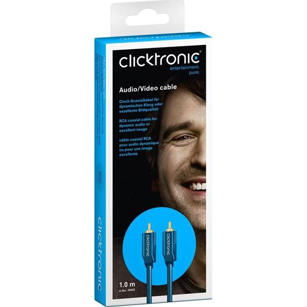 Kabel Clicktronic RCA (Cinch) - RCA (Cinch) 1m granatowy