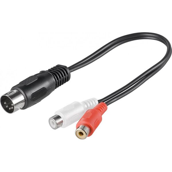 Kabel Goobay DIN - RCA (Cinch) x2 0.2m czarny (50002)