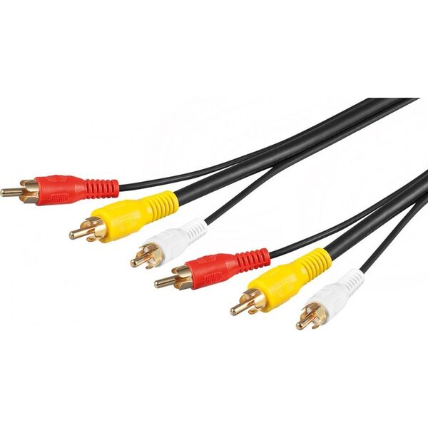 Kabel Goobay RCA (Cinch) x3 - RCA (Cinch) x3 10m czarny (50310)