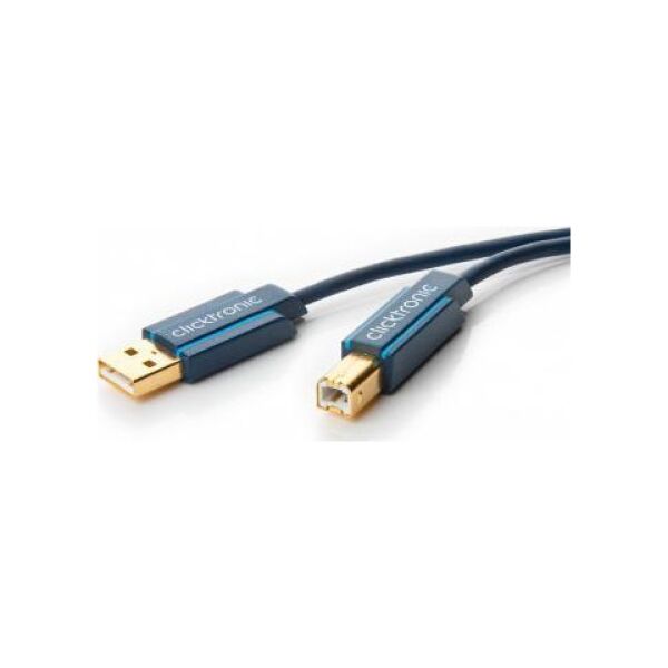 Kabel USB Clicktronic USB-A - USB-B 3 m Niebieski (JAB-1404853)