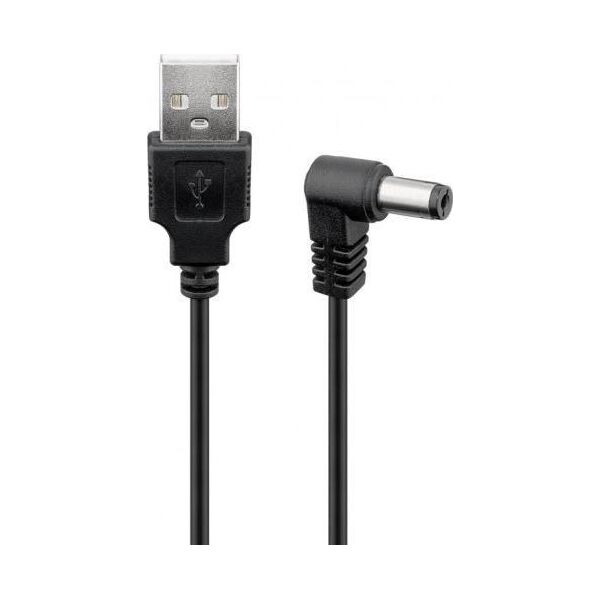 Kabel USB Goobay USB-A - DC 5.5 x 2.1 mm 0.5 m Czarny (RB55154)