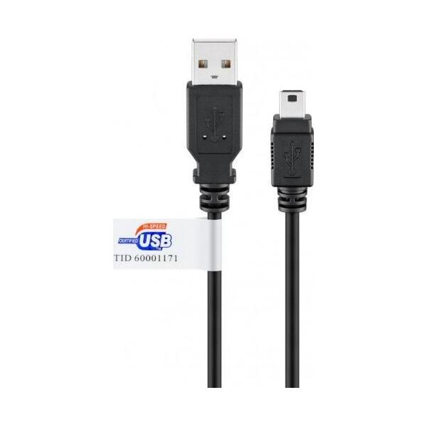 Kabel USB Goobay USB-A - miniUSB 3 m Czarny (93903)