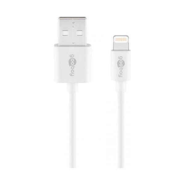 Kabel USB Goobay USB-A - Lightning 0.5 m Biały (533833)