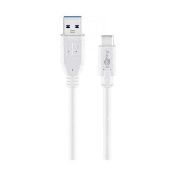 Kabel USB Goobay USB-A - USB-C 0.5 m Biały (JAB-2947897)