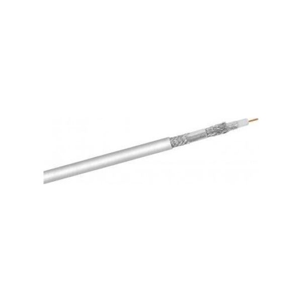 Przewód Goobay 120 dB kabel koncentryczny antenowy, ekranowanie 4x, CCS, 100 m, biały