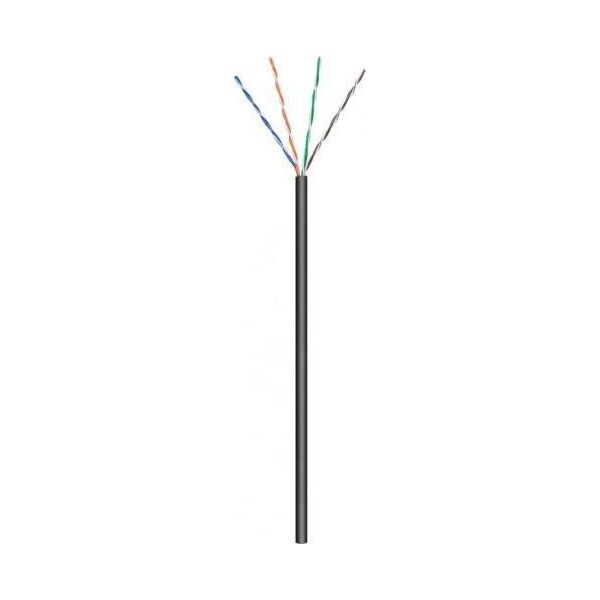Goobay CAT 5e kabel sieciowy napowietrzny, U/UTP, Czarny - Długość kabla 100 m
